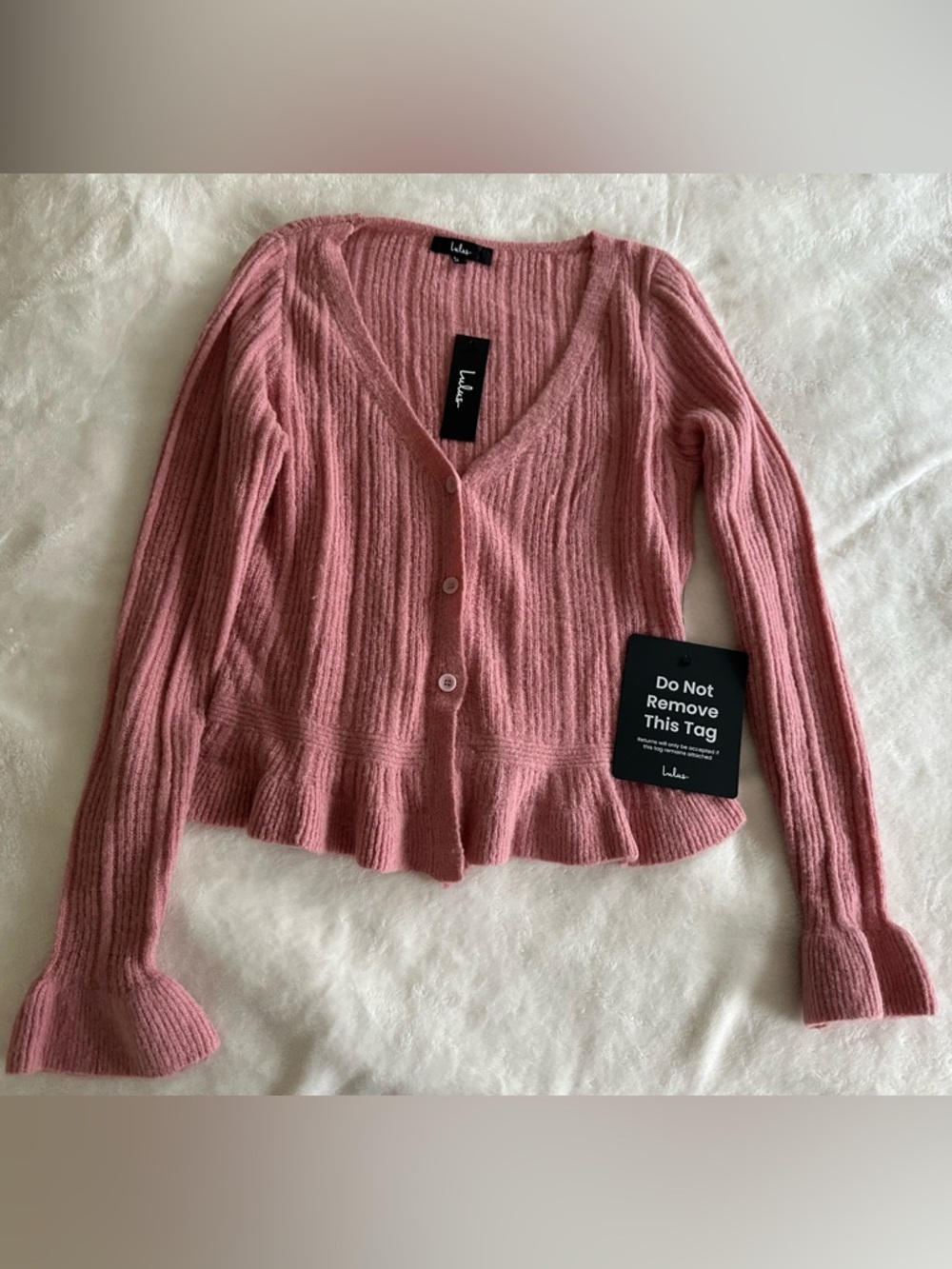 Lulus Pink Ribbed Women's Sweater Large NWT - Picture 4 of 7